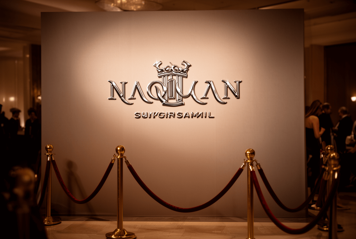 Mur photo call luxe avec logo en relief